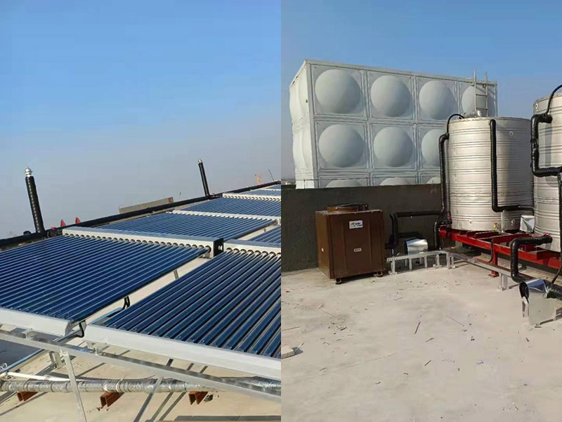 【太阳能空气能热水器】池州新建厂房办公楼热水系统